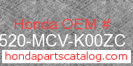 Honda 17520-MCV-K00ZC genuine part number image