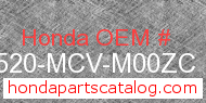 Honda 17520-MCV-M00ZC genuine part number image