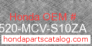 Honda 17520-MCV-S10ZA genuine part number image