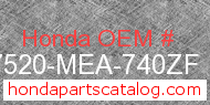 Honda 17520-MEA-740ZF genuine part number image
