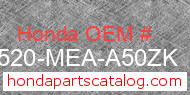 Honda 17520-MEA-A50ZK genuine part number image