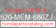 Honda 17520-MEM-680ZJ genuine part number image