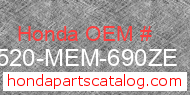 Honda 17520-MEM-690ZE genuine part number image