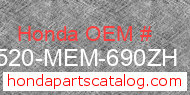 Honda 17520-MEM-690ZH genuine part number image