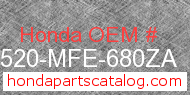 Honda 17520-MFE-680ZA genuine part number image
