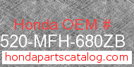 Honda 17520-MFH-680ZB genuine part number image