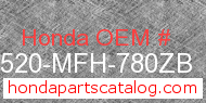 Honda 17520-MFH-780ZB genuine part number image