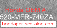 Honda 17520-MFR-740ZA genuine part number image