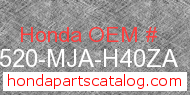 Honda 17520-MJA-H40ZA genuine part number image