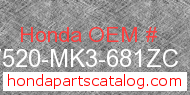 Honda 17520-MK3-681ZC genuine part number image