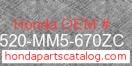 Honda 17520-MM5-670ZC genuine part number image