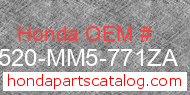 Honda 17520-MM5-771ZA genuine part number image