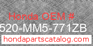 Honda 17520-MM5-771ZB genuine part number image