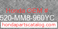 Honda 17520-MM8-960YC genuine part number image