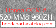 Honda 17520-MM8-960ZH genuine part number image