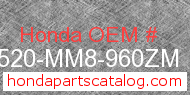 Honda 17520-MM8-960ZM genuine part number image