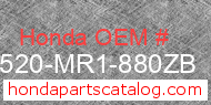 Honda 17520-MR1-880ZB genuine part number image