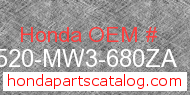 Honda 17520-MW3-680ZA genuine part number image