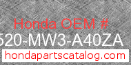 Honda 17520-MW3-A40ZA genuine part number image