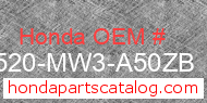 Honda 17520-MW3-A50ZB genuine part number image