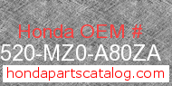 Honda 17520-MZ0-A80ZA genuine part number image