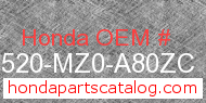 Honda 17520-MZ0-A80ZC genuine part number image