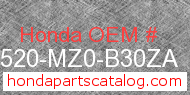 Honda 17520-MZ0-B30ZA genuine part number image