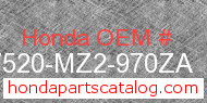 Honda 17520-MZ2-970ZA genuine part number image