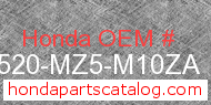 Honda 17520-MZ5-M10ZA genuine part number image