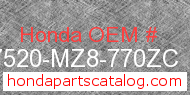 Honda 17520-MZ8-770ZC genuine part number image