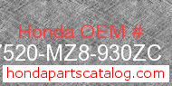 Honda 17520-MZ8-930ZC genuine part number image