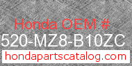 Honda 17520-MZ8-B10ZC genuine part number image