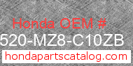 Honda 17520-MZ8-C10ZB genuine part number image