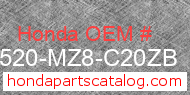 Honda 17520-MZ8-C20ZB genuine part number image