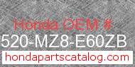 Honda 17520-MZ8-E60ZB genuine part number image