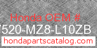 Honda 17520-MZ8-L10ZB genuine part number image
