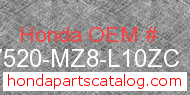 Honda 17520-MZ8-L10ZC genuine part number image