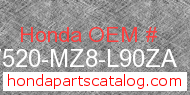 Honda 17520-MZ8-L90ZA genuine part number image