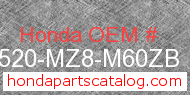 Honda 17520-MZ8-M60ZB genuine part number image