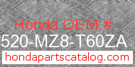 Honda 17520-MZ8-T60ZA genuine part number image