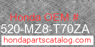 Honda 17520-MZ8-T70ZA genuine part number image