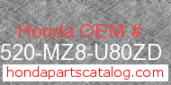 Honda 17520-MZ8-U80ZD genuine part number image