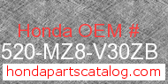 Honda 17520-MZ8-V30ZB genuine part number image