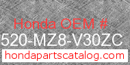 Honda 17520-MZ8-V30ZC genuine part number image