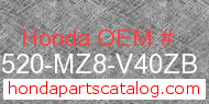 Honda 17520-MZ8-V40ZB genuine part number image