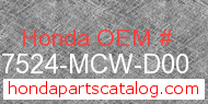 Honda 17524-MCW-D00 genuine part number image