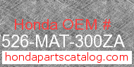 Honda 17526-MAT-300ZA genuine part number image