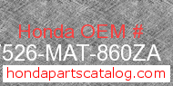 Honda 17526-MAT-860ZA genuine part number image