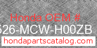 Honda 17526-MCW-H00ZB genuine part number image