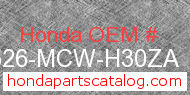 Honda 17526-MCW-H30ZA genuine part number image